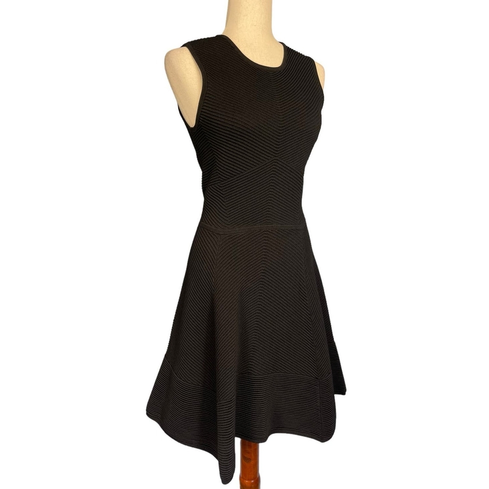 Torn by Ronny Kobo Black Textured Mini Dress